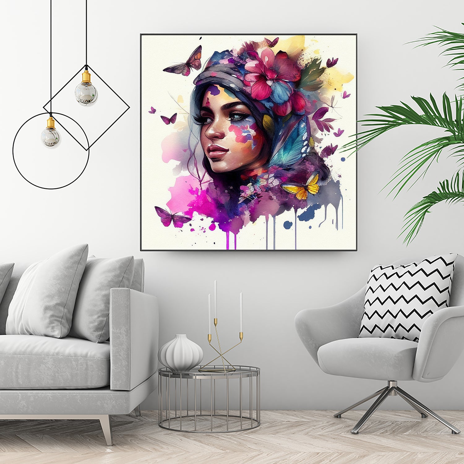 Watercolor Floral Arabian Woman #9 by Isabel Cerdá Muñoz on GIANT ART - pink digital painting