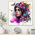 Watercolor Floral Arabian Woman #9 by Isabel Cerdá Muñoz on GIANT ART - pink digital painting