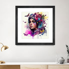 Watercolor Floral Arabian Woman #9 by Isabel Cerdá Muñoz on GIANT ART - pink digital painting