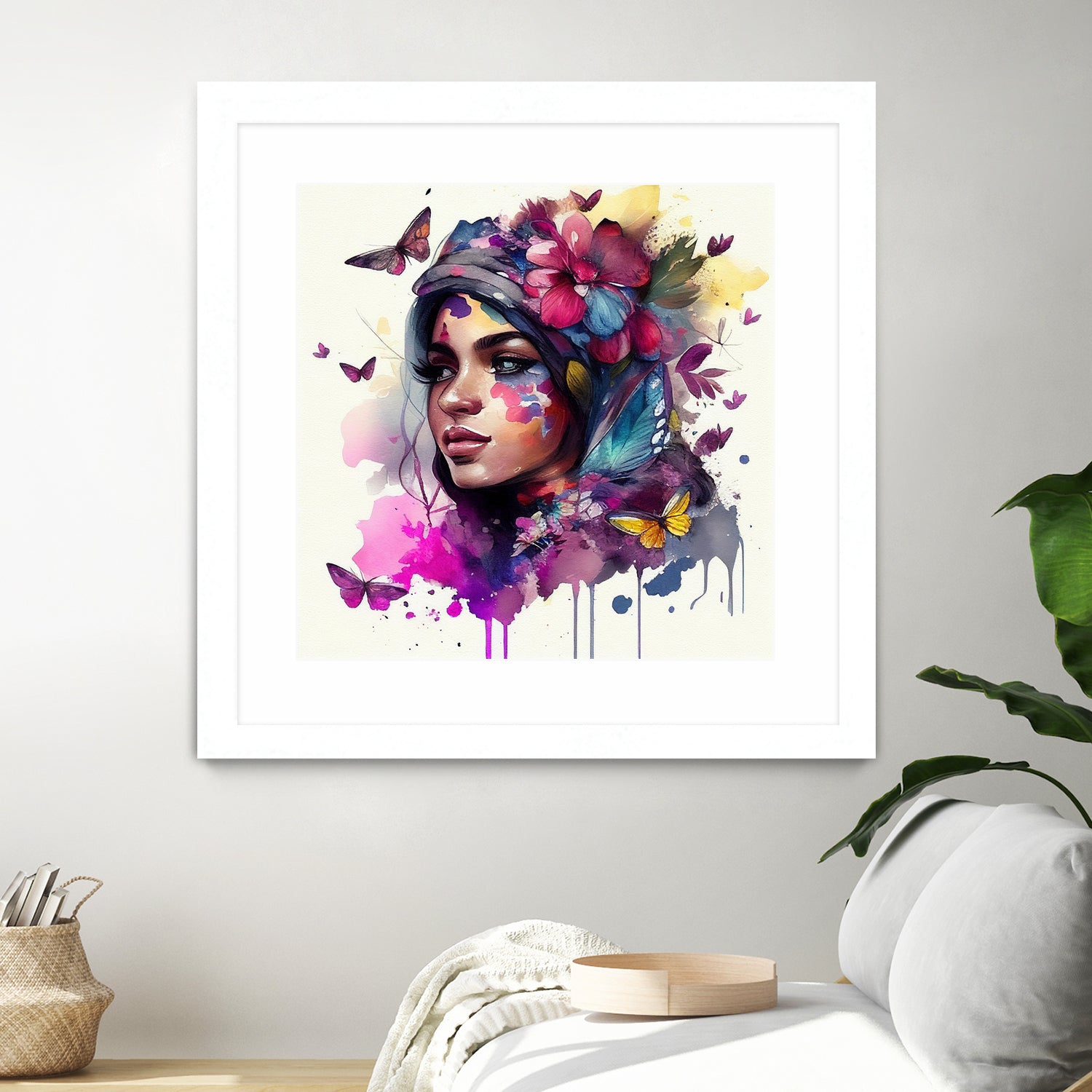 Watercolor Floral Arabian Woman #9 by Isabel Cerdá Muñoz on GIANT ART - pink digital painting