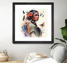 Watercolor Floral Indian Native Woman #3 by Isabel Cerdá Muñoz on GIANT ART - brown digital painting