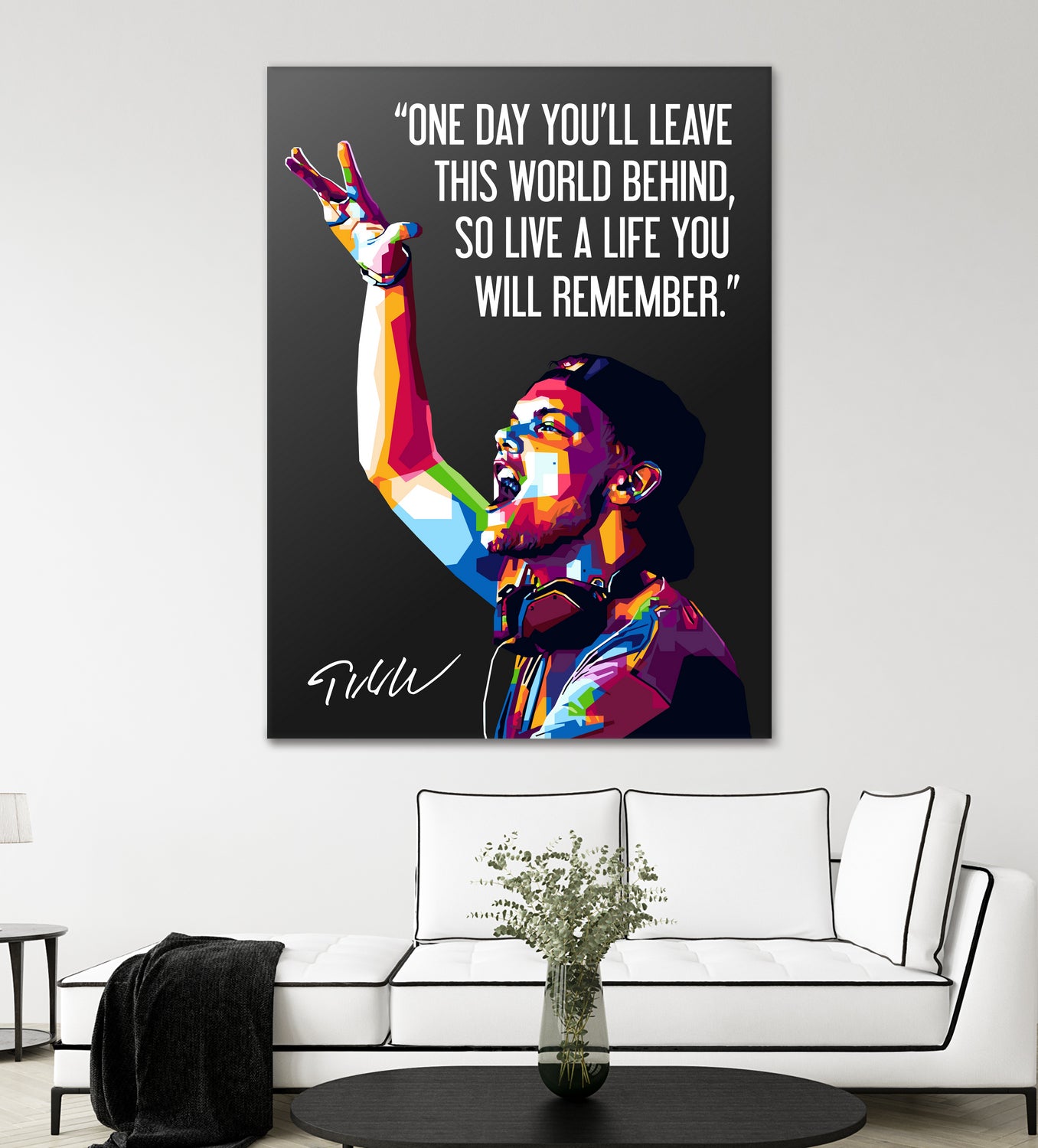 Avicii Quotes by Muamar Kadhafi on GIANT ART - black digital drawing