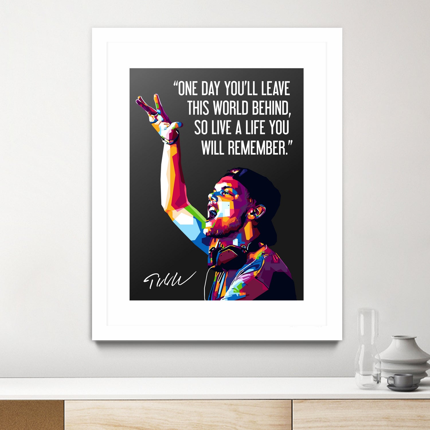 Avicii Quotes by Muamar Kadhafi on GIANT ART - black digital drawing