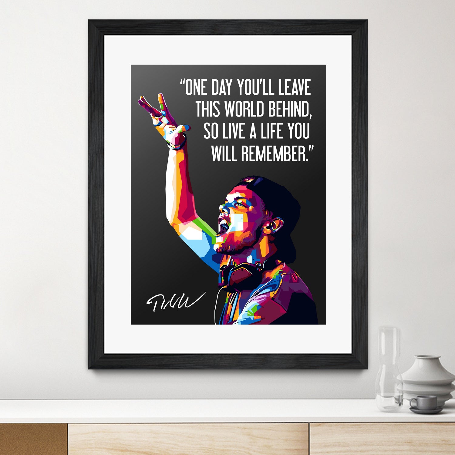 Avicii Quotes by Muamar Kadhafi on GIANT ART - black digital drawing