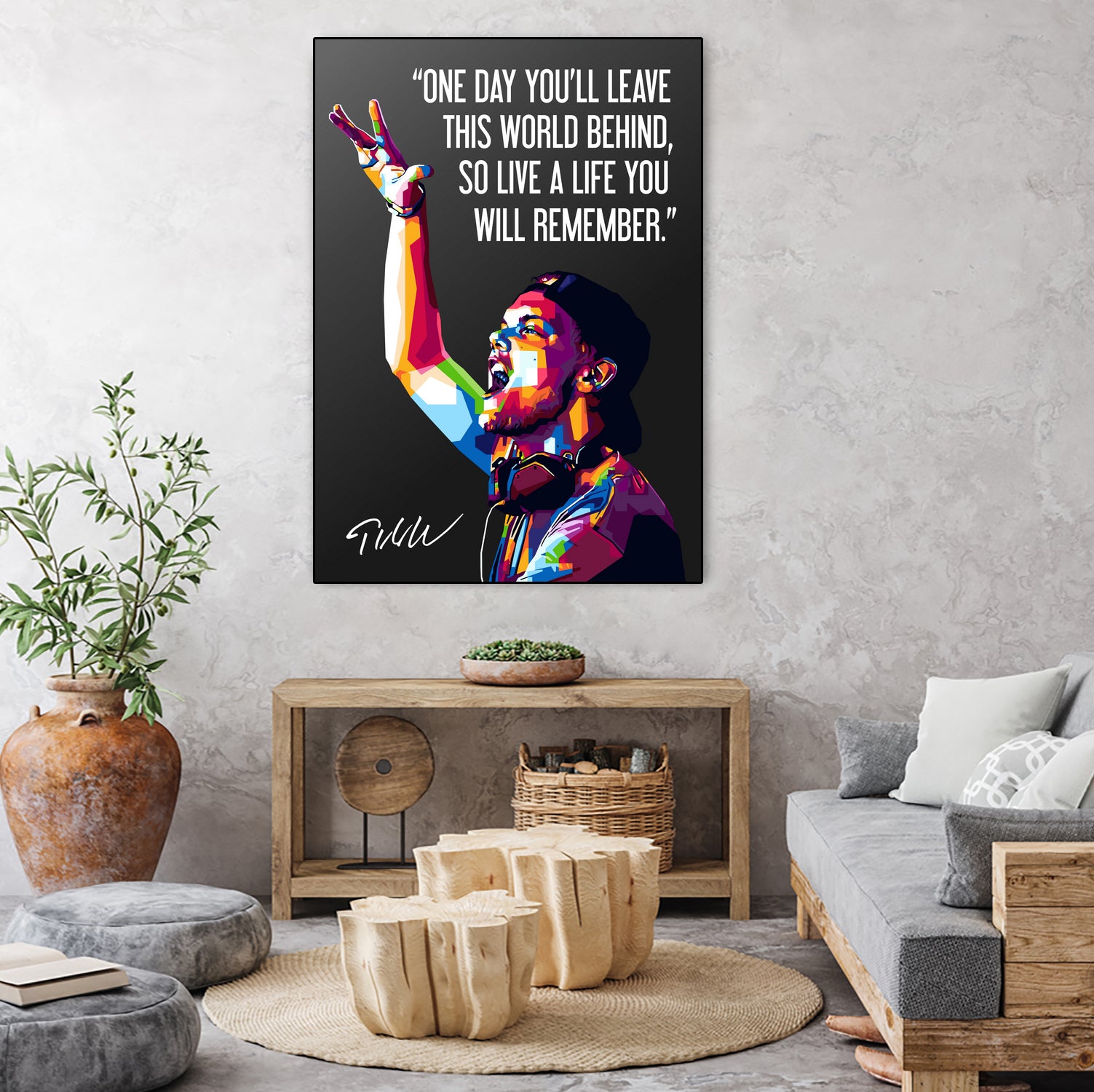 Avicii Quotes by Muamar Kadhafi on GIANT ART - black digital drawing