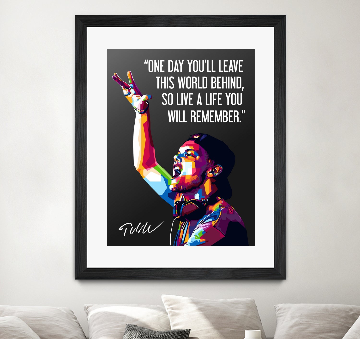 Avicii Quotes by Muamar Kadhafi on GIANT ART - black digital drawing