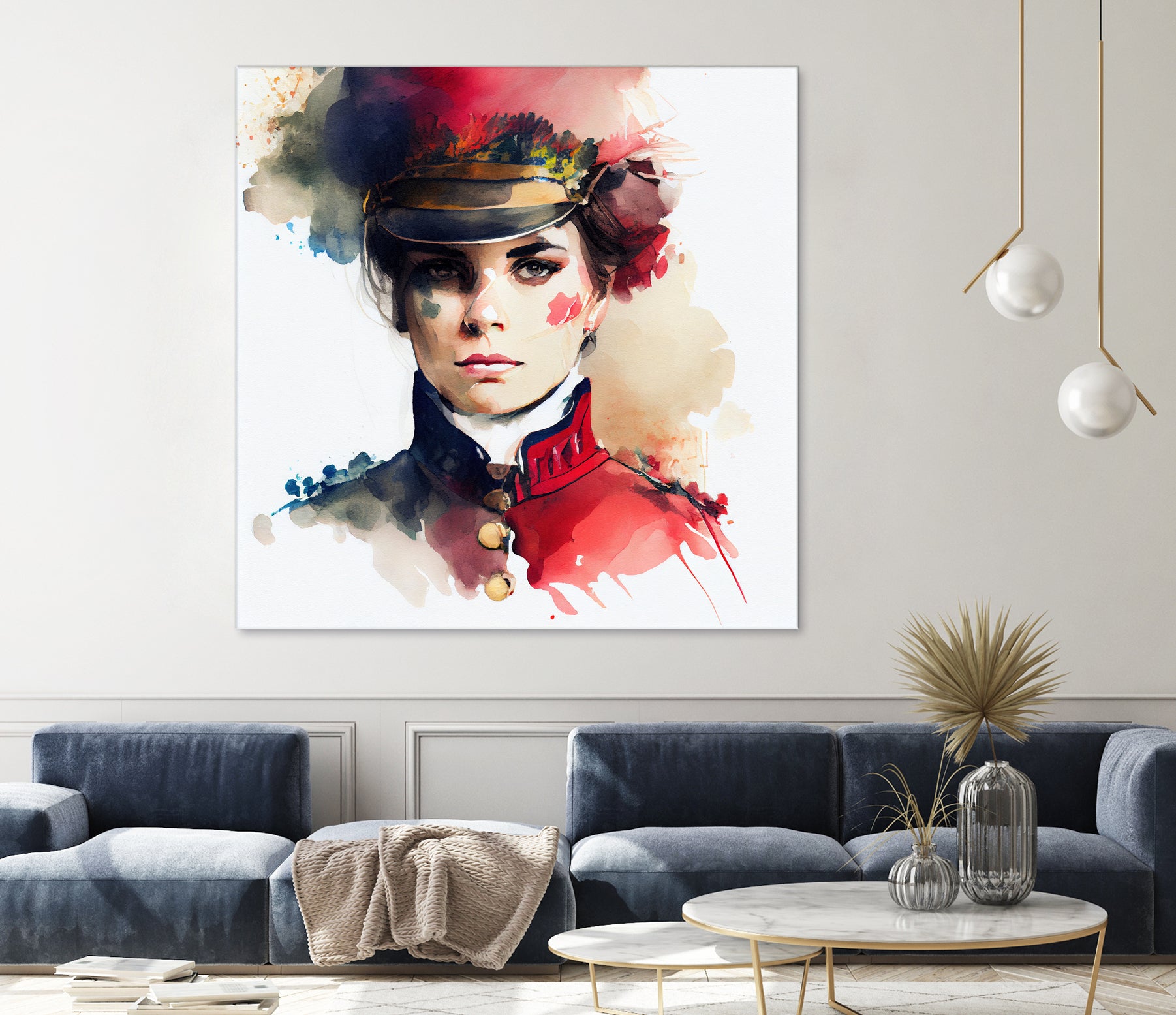 Watercolor Napoleonic Soldier Woman #3 by Isabel Cerdá Muñoz on GIANT ART - red digital painting