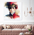 Watercolor Napoleonic Soldier Woman #3 by Isabel Cerdá Muñoz on GIANT ART - red digital painting