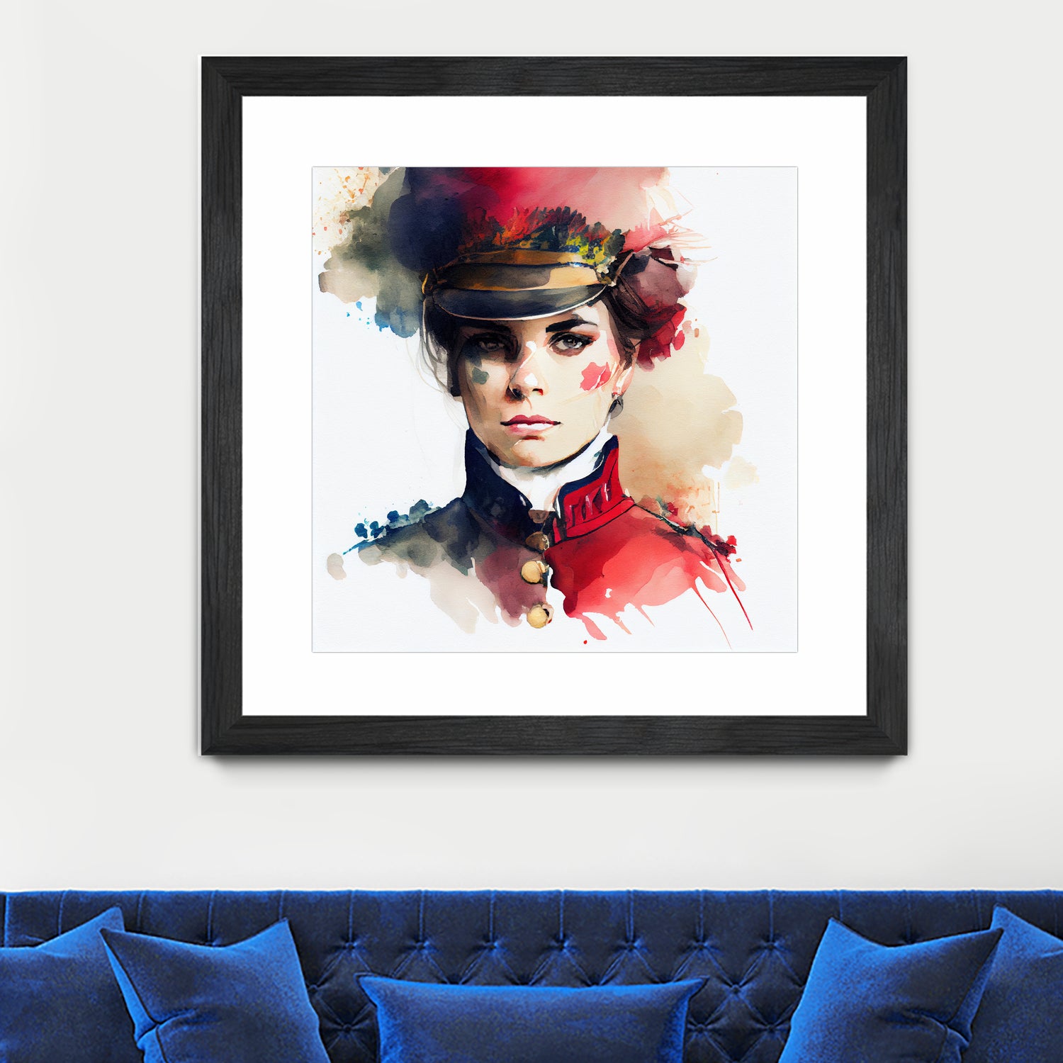 Watercolor Napoleonic Soldier Woman #3 by Isabel Cerdá Muñoz on GIANT ART - red digital painting