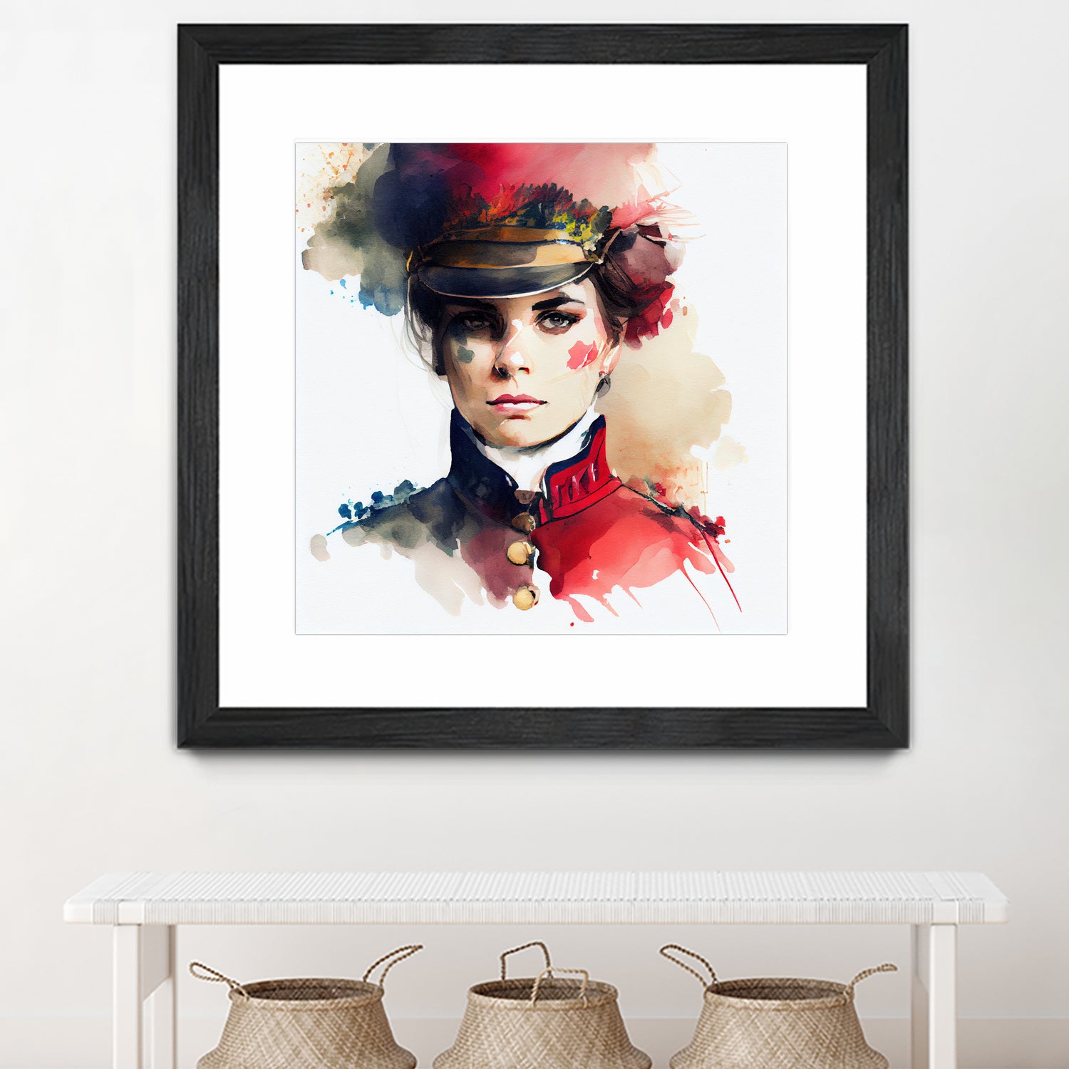 Watercolor Napoleonic Soldier Woman #3 by Isabel Cerdá Muñoz on GIANT ART - red digital painting