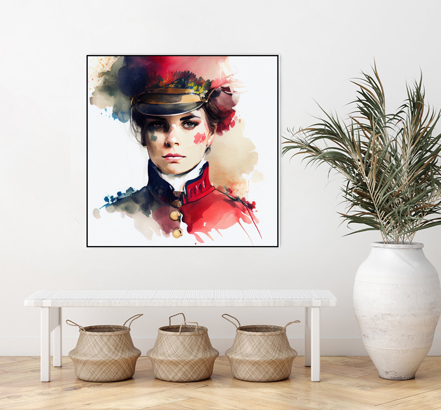 Watercolor Napoleonic Soldier Woman #3 by Isabel Cerdá Muñoz on GIANT ART - red digital painting