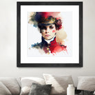 Watercolor Napoleonic Soldier Woman #3 by Isabel Cerdá Muñoz on GIANT ART - red digital painting