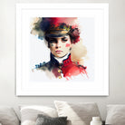 Watercolor Napoleonic Soldier Woman #3 by Isabel Cerdá Muñoz on GIANT ART - red digital painting