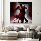 Tango in the rain. by Ievgeniia Bidiuk on GIANT ART - red digital painting