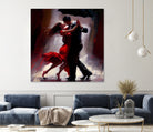 Tango in the rain. by Ievgeniia Bidiuk on GIANT ART - red digital painting