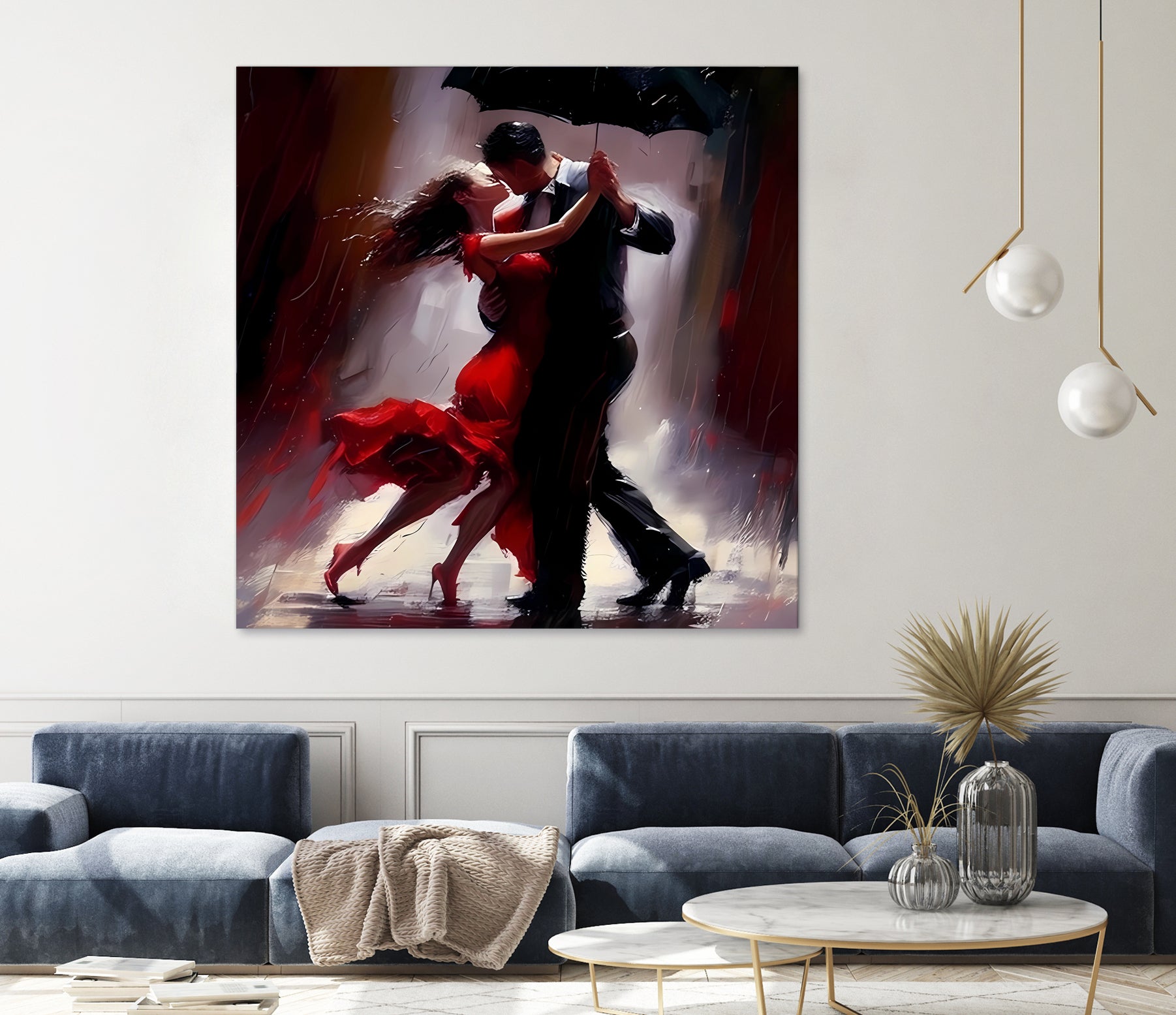 Tango in the rain. by Ievgeniia Bidiuk on GIANT ART - red digital painting