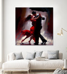 Tango in the rain. by Ievgeniia Bidiuk on GIANT ART - red digital painting