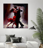 Tango in the rain. by Ievgeniia Bidiuk on GIANT ART - red digital painting