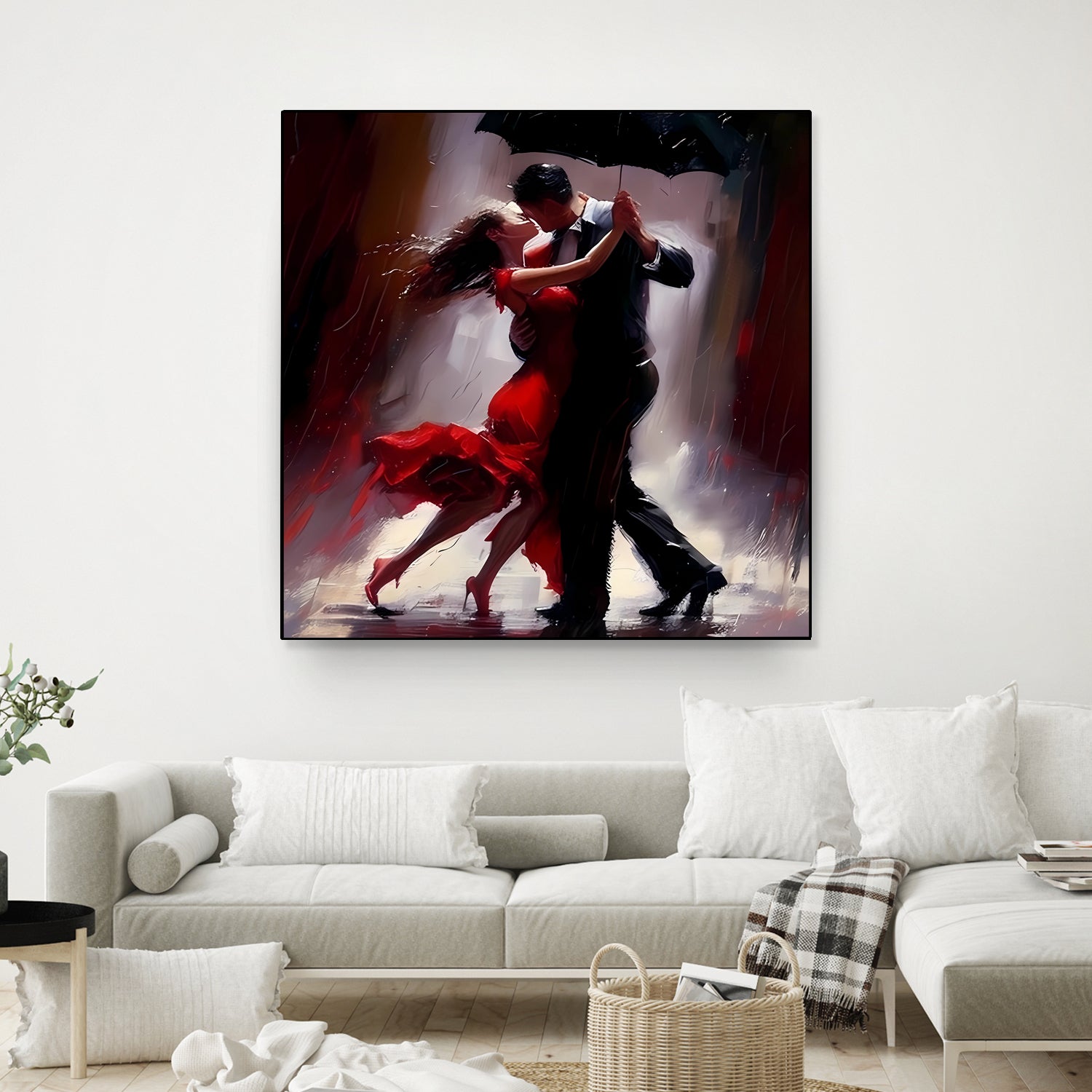 Tango in the rain. by Ievgeniia Bidiuk on GIANT ART - red digital painting