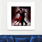 Tango in the rain. by Ievgeniia Bidiuk on GIANT ART - red digital painting