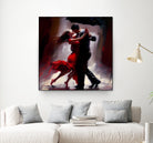 Tango in the rain. by Ievgeniia Bidiuk on GIANT ART - red digital painting