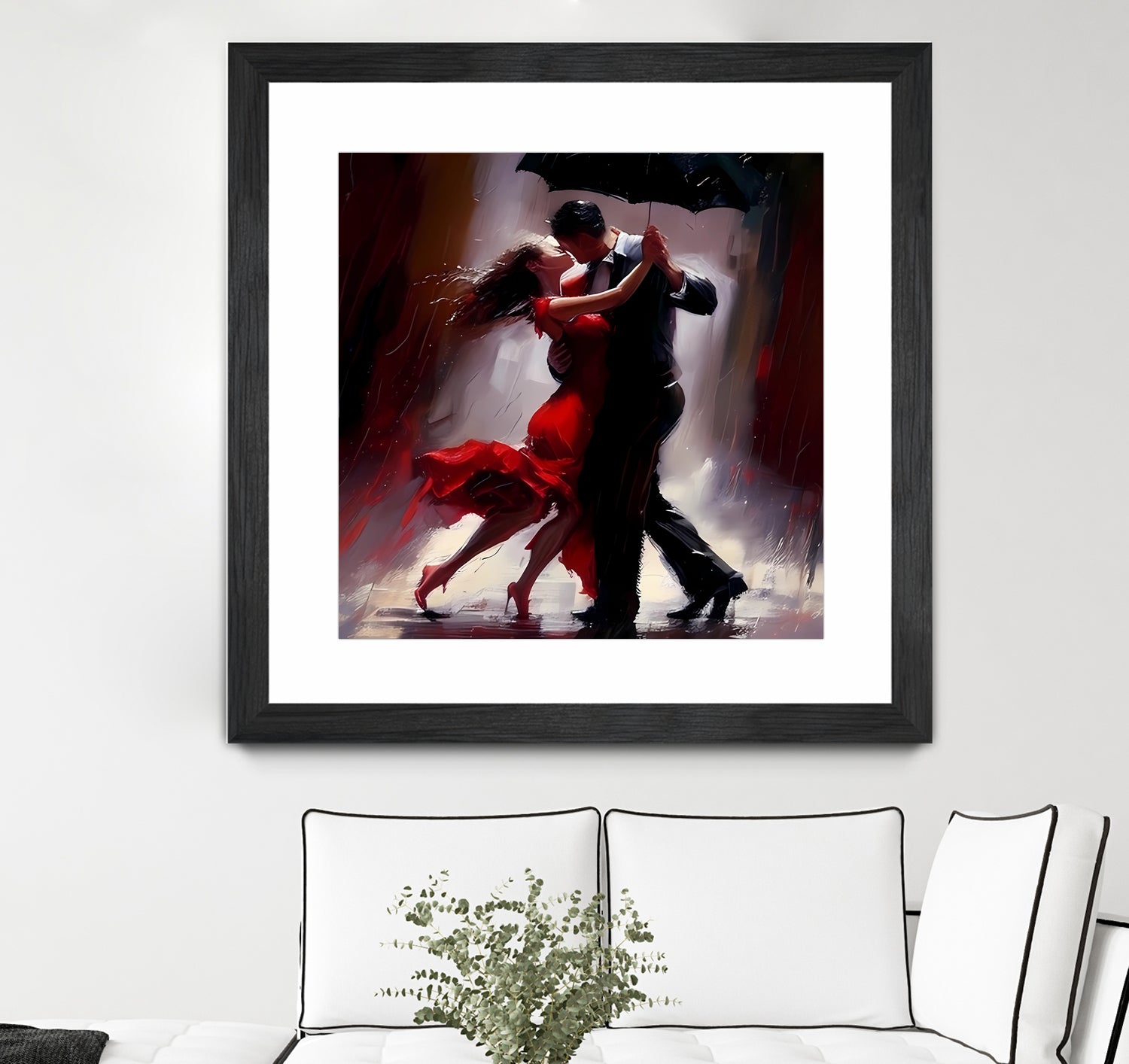 Tango in the rain. by Ievgeniia Bidiuk on GIANT ART - red digital painting