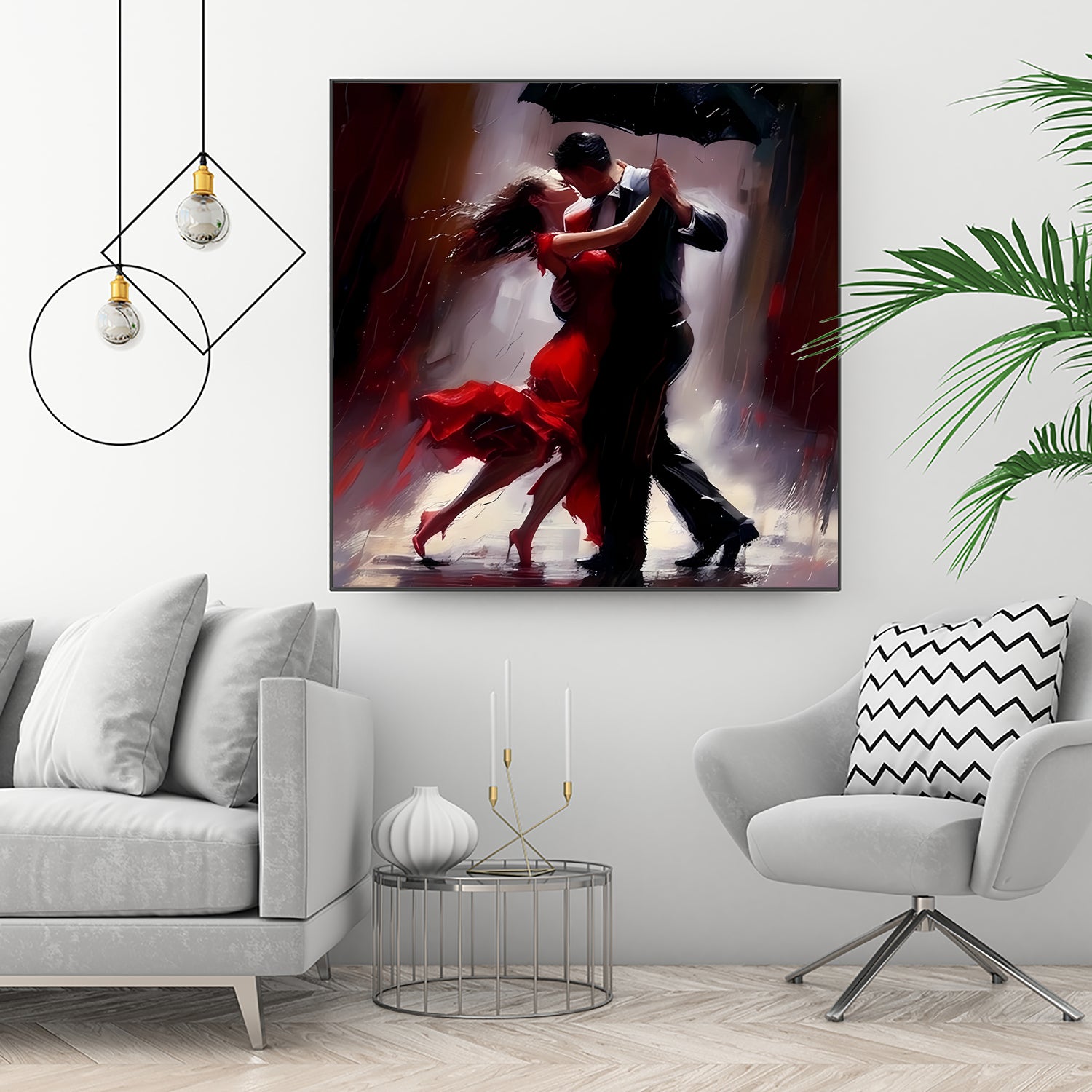 Tango in the rain. by Ievgeniia Bidiuk on GIANT ART - red digital painting