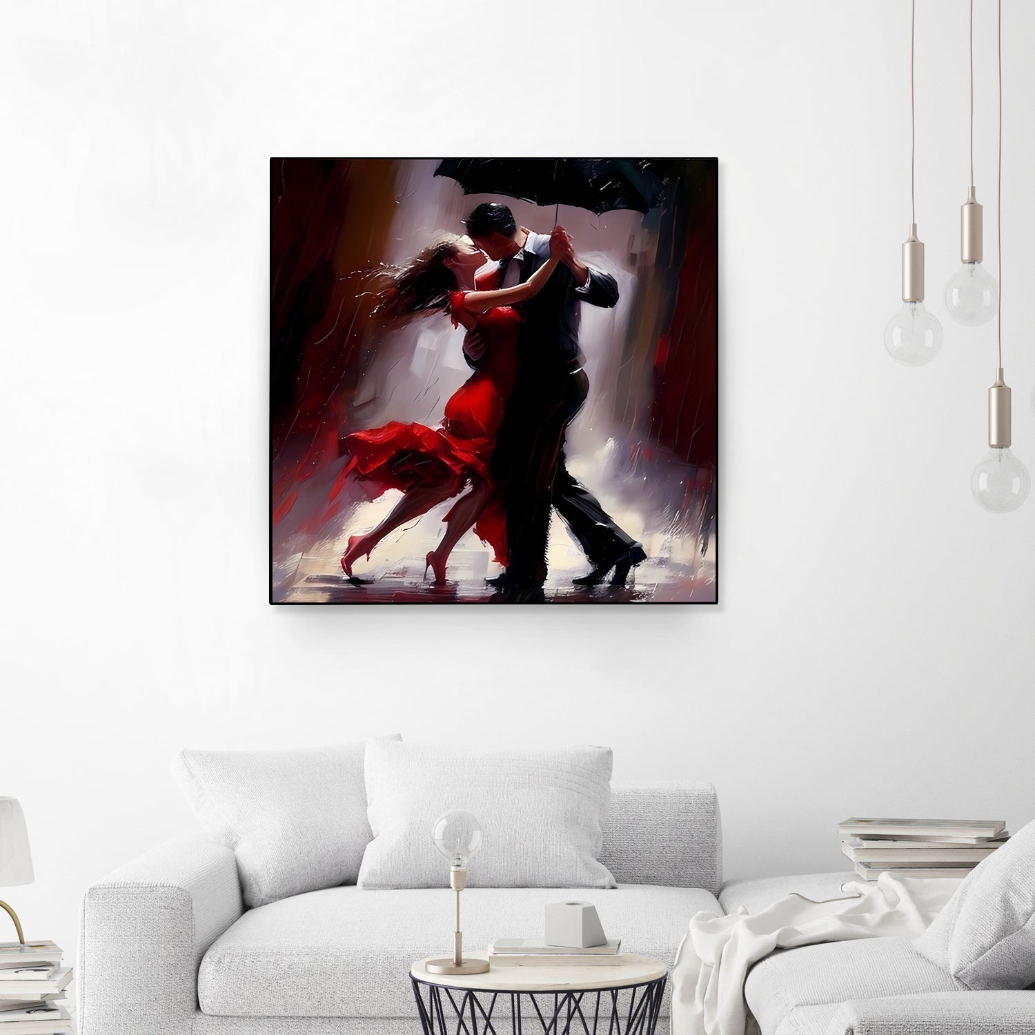 Tango in the rain. by Ievgeniia Bidiuk on GIANT ART - red digital painting