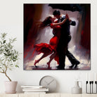 Tango in the rain. by Ievgeniia Bidiuk on GIANT ART - red digital painting