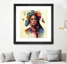 Watercolor Floral Indian Native Woman #11 by Isabel Cerdá Muñoz on GIANT ART - brown digital painting