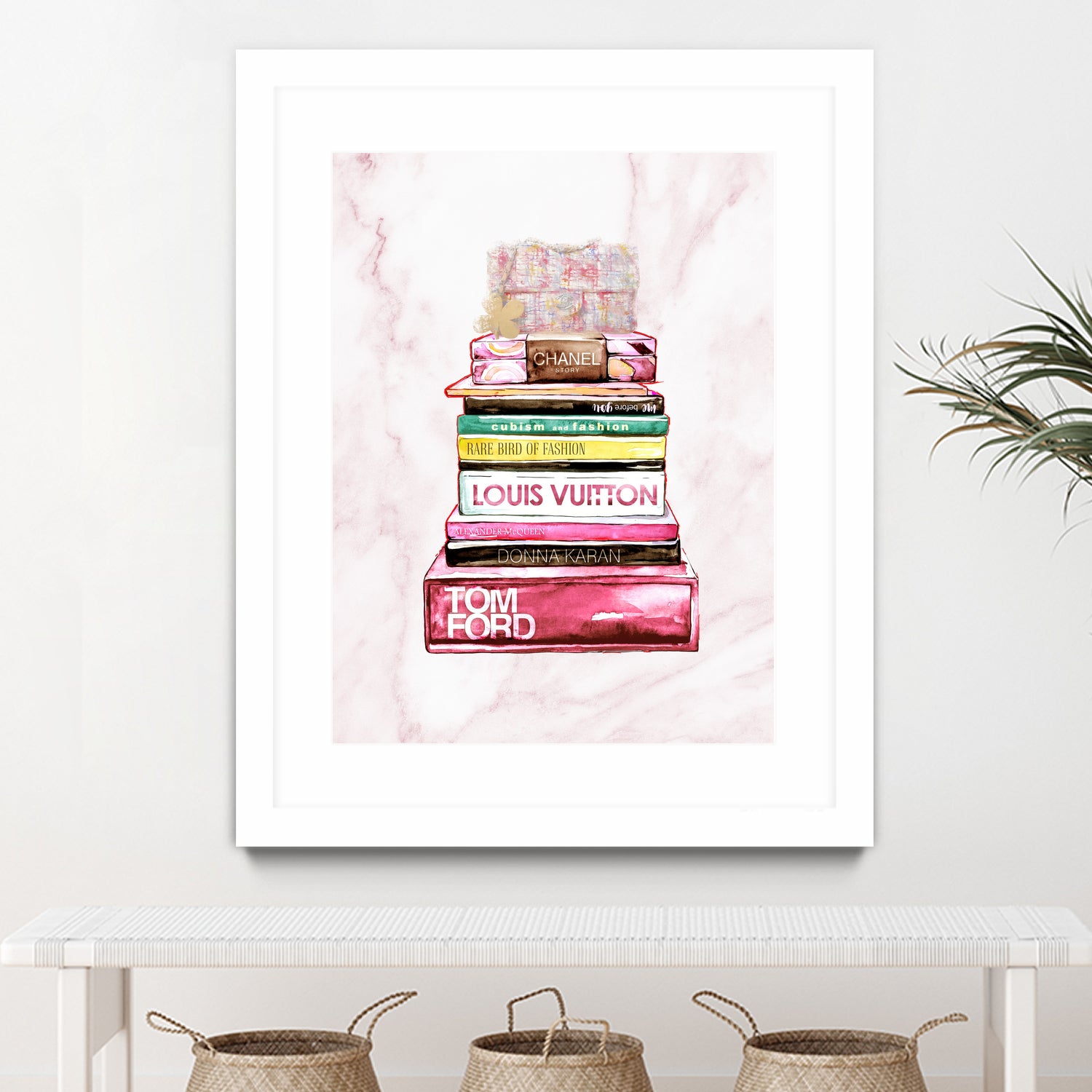 stack of fashion books and a gucci bag by miguel angel romero franco on GIANT ART - pink digital drawing