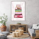 stack of fashion books and a gucci bag by miguel angel romero franco on GIANT ART - pink digital drawing