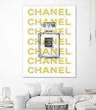 Chanel perfume fashion poster by miguel angel romero franco on GIANT ART - yellow digital drawing