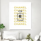 Chanel perfume fashion poster by miguel angel romero franco on GIANT ART - yellow digital drawing