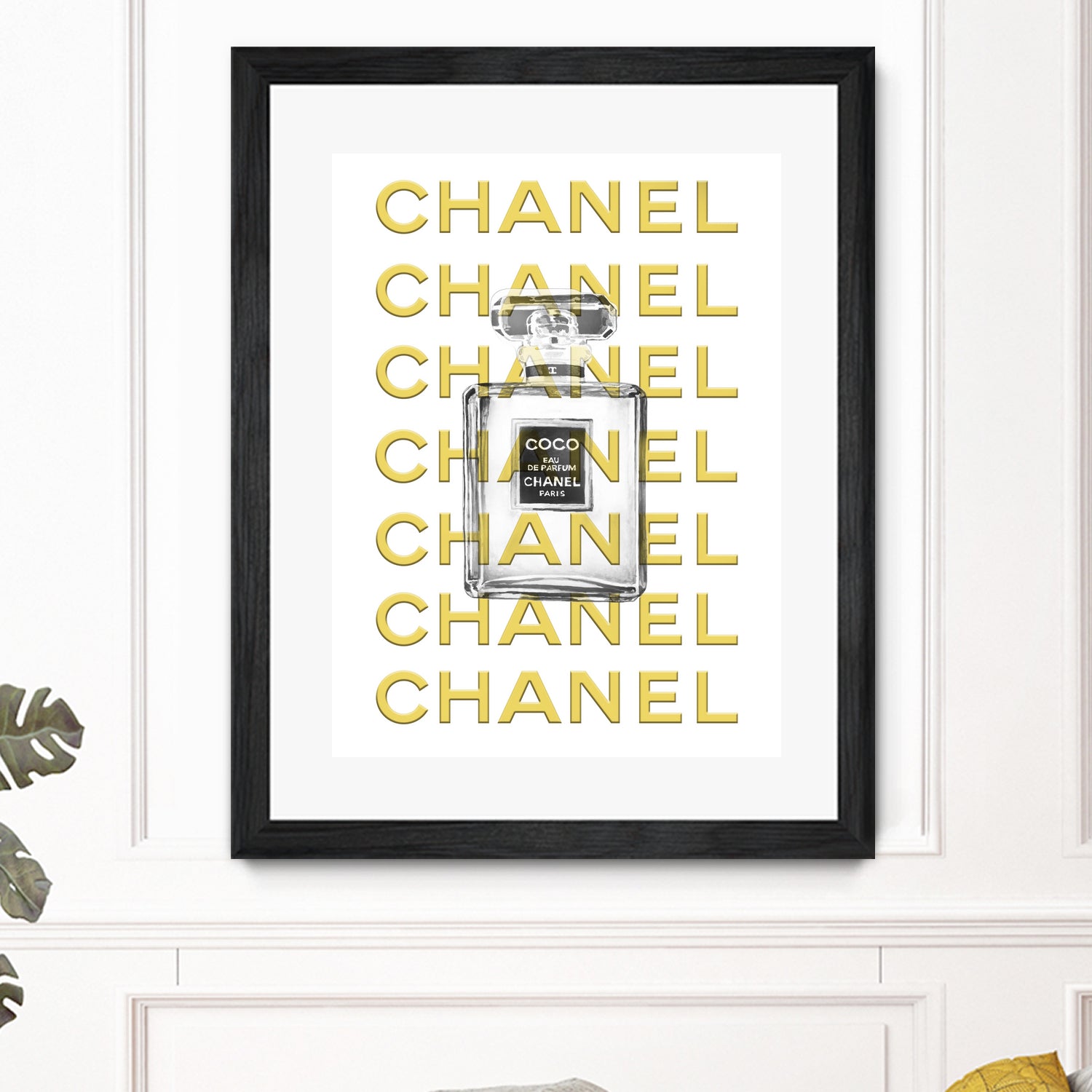 Chanel perfume fashion poster by miguel angel romero franco on GIANT ART - yellow digital drawing