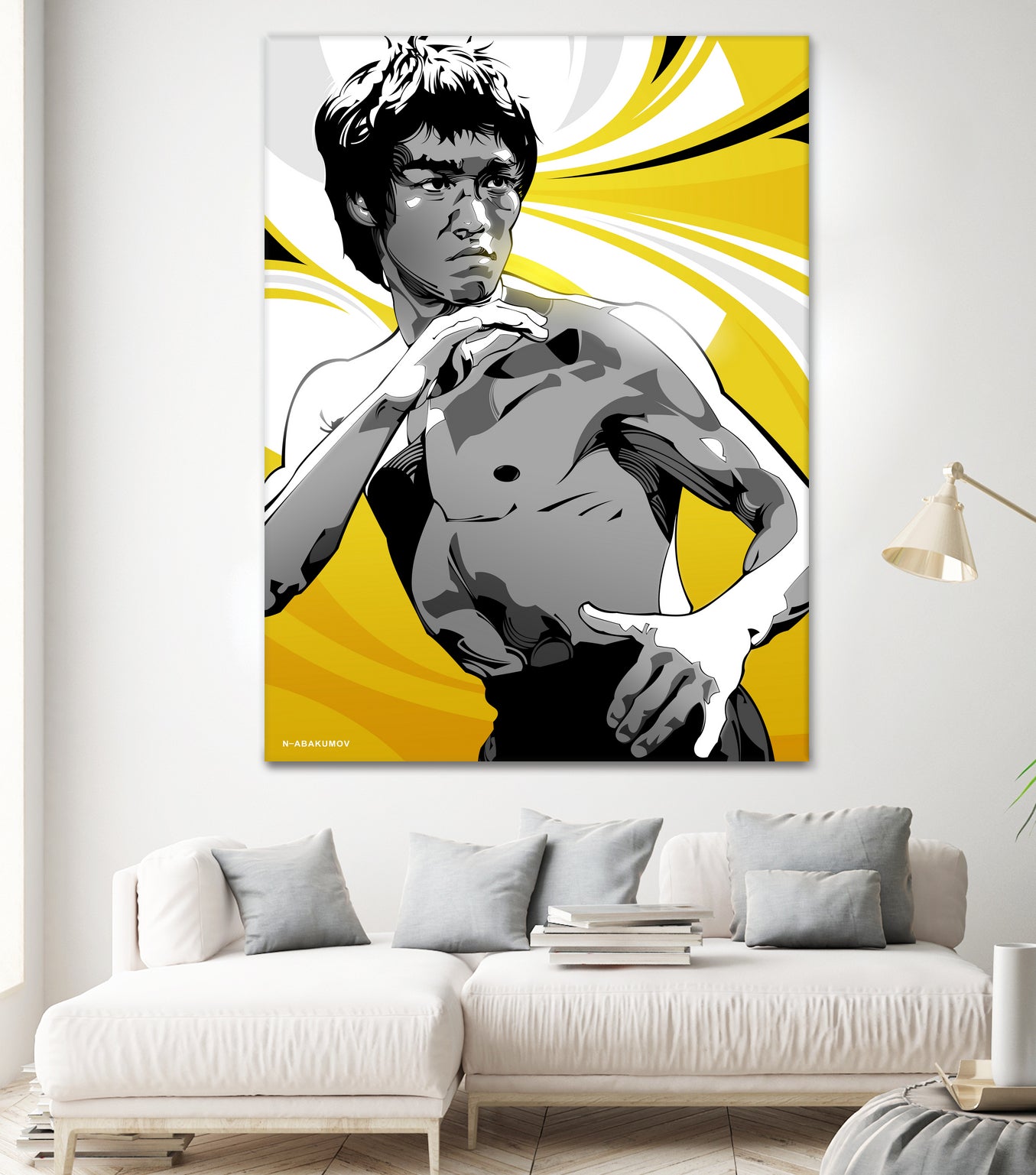 Bruce Lee by Nikita Abakumov on GIANT ART - yellow vector illustration