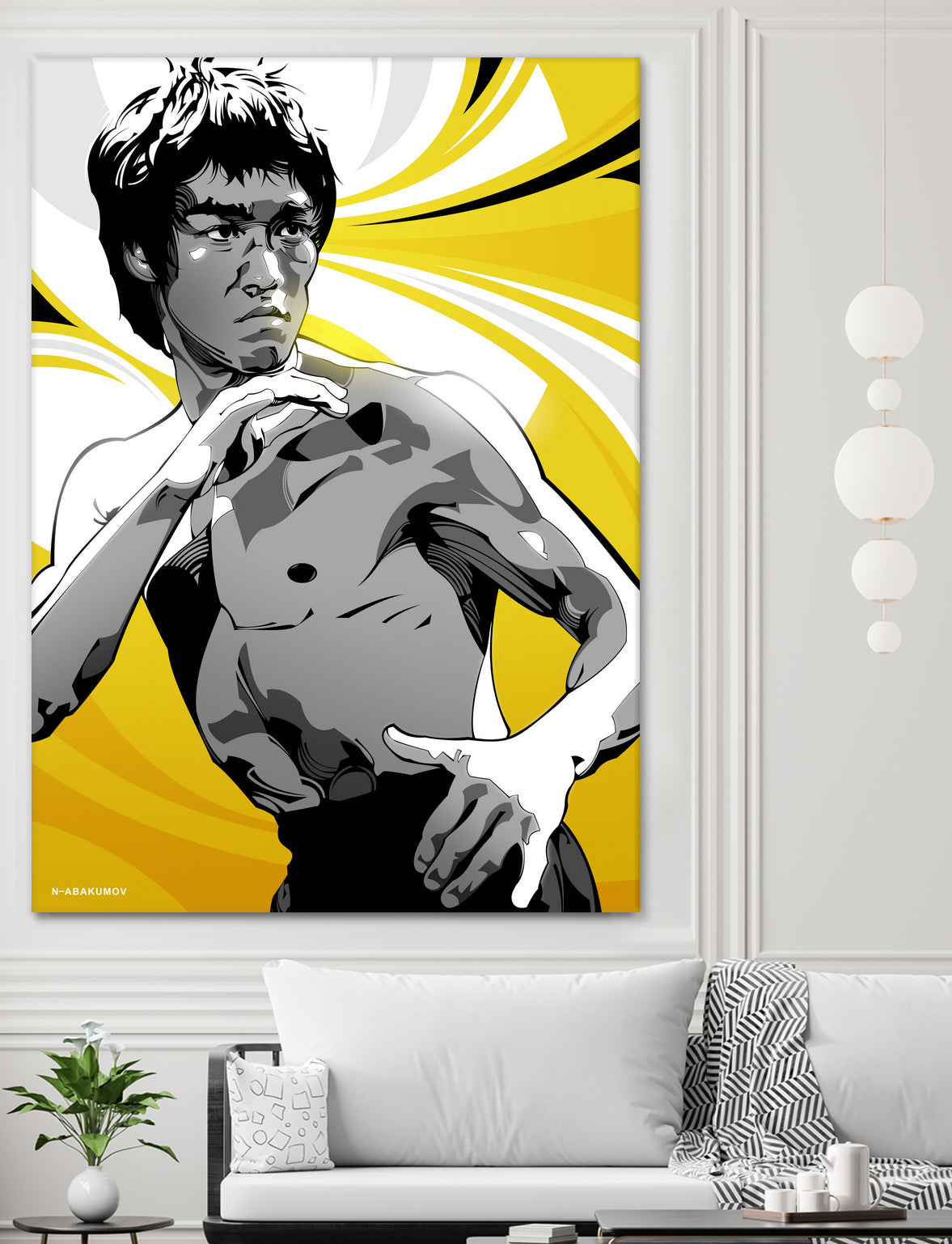 Bruce Lee by Nikita Abakumov on GIANT ART - yellow vector illustration