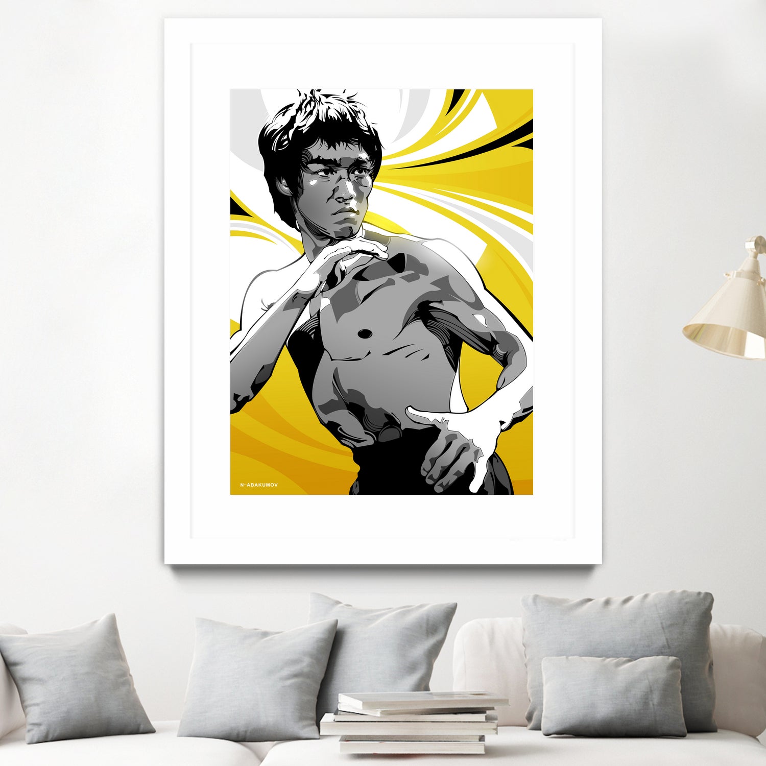 Bruce Lee by Nikita Abakumov on GIANT ART - yellow vector illustration