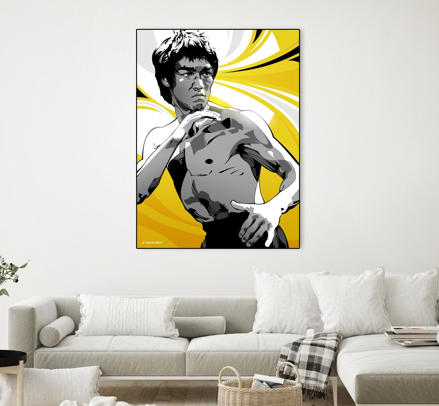 Bruce Lee by Nikita Abakumov on GIANT ART - yellow vector illustration