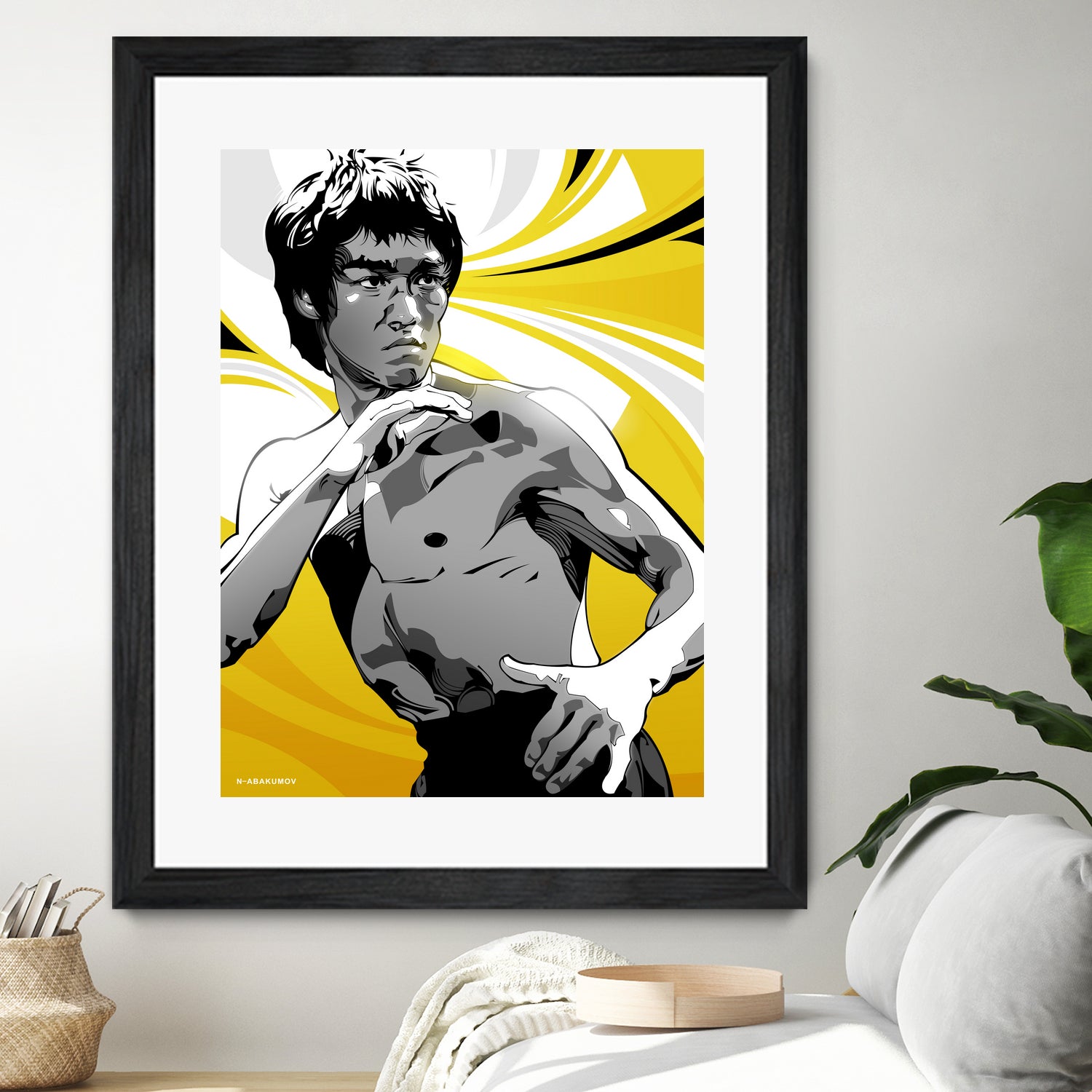 Bruce Lee by Nikita Abakumov on GIANT ART - yellow vector illustration