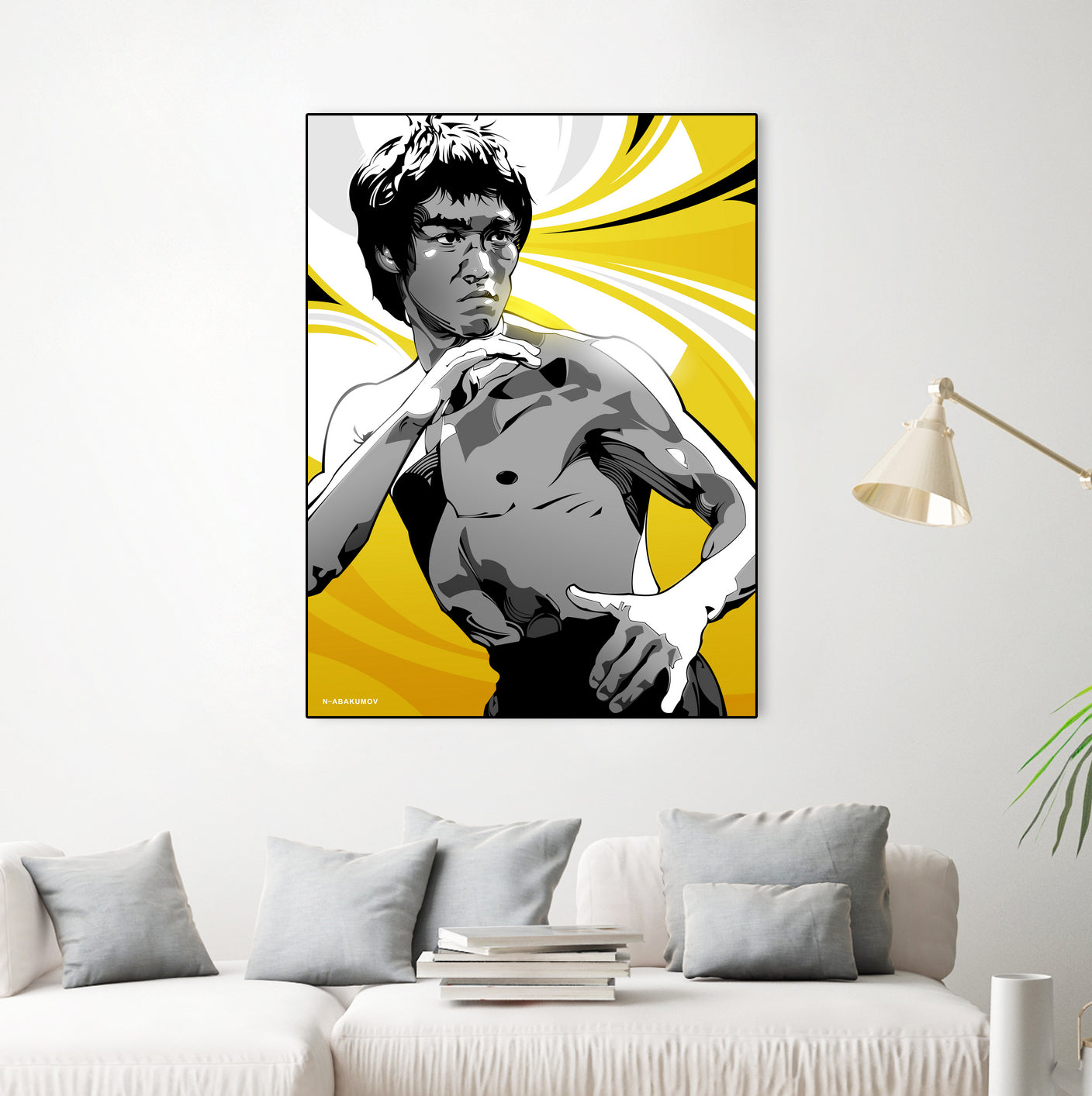 Bruce Lee by Nikita Abakumov on GIANT ART - yellow vector illustration