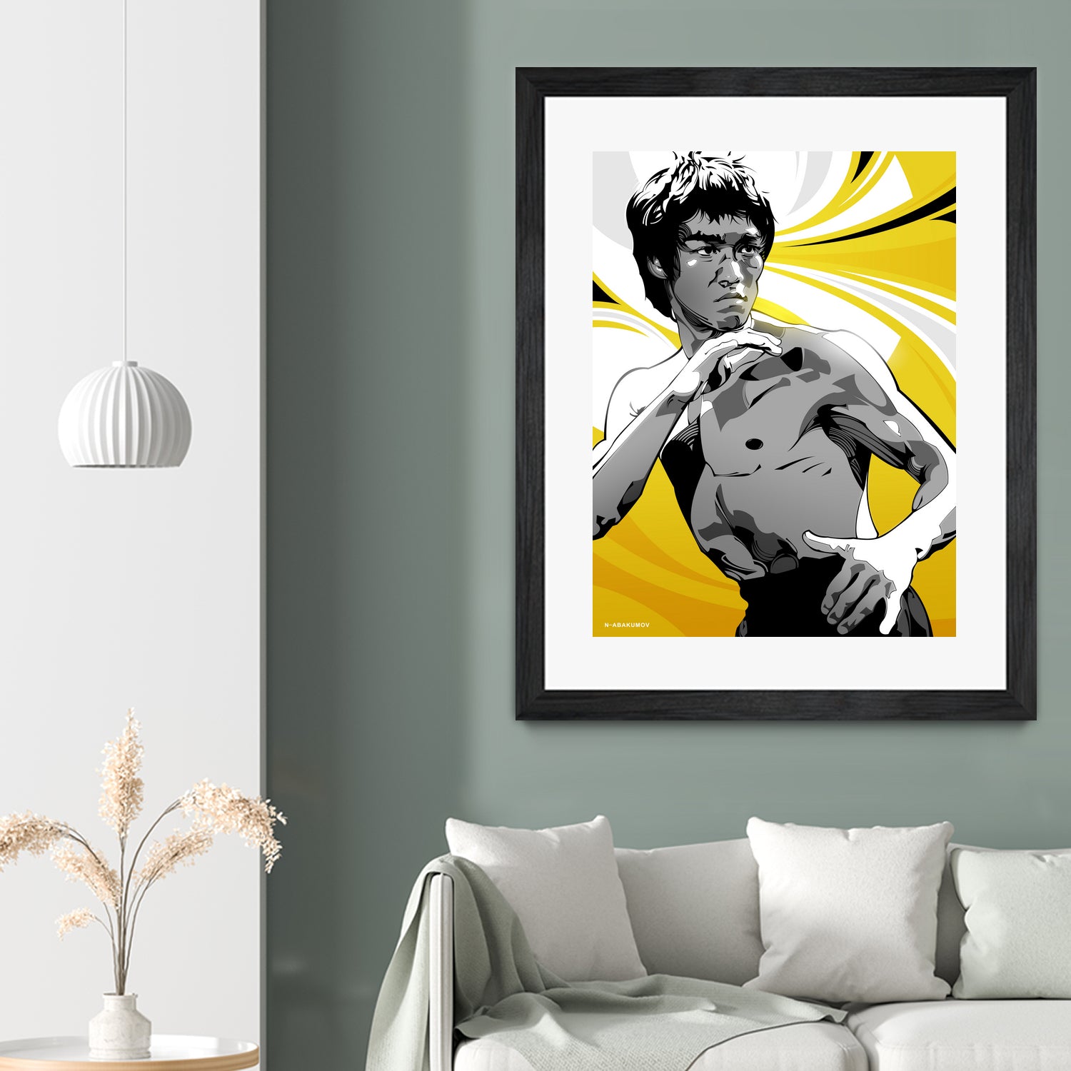 Bruce Lee by Nikita Abakumov on GIANT ART - yellow vector illustration