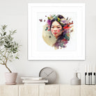 Watercolor Floral Asian Woman #3 by Isabel Cerdá Muñoz on GIANT ART - green digital painting