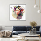 Watercolor Floral Asian Woman #3 by Isabel Cerdá Muñoz on GIANT ART - green digital painting