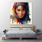 Watercolor Tuareg Woman #7 by Isabel Cerdá Muñoz on GIANT ART - brown digital painting