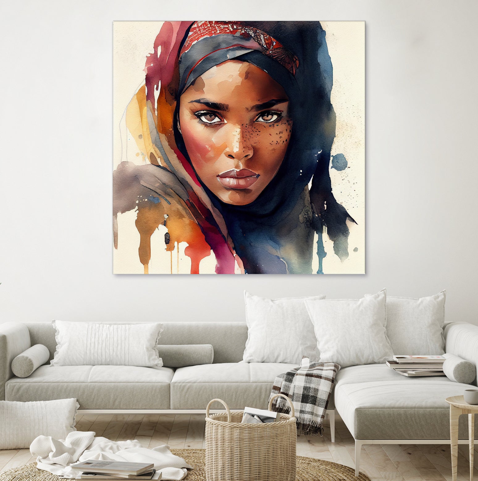 Watercolor Tuareg Woman #7 by Isabel Cerdá Muñoz on GIANT ART - brown digital painting