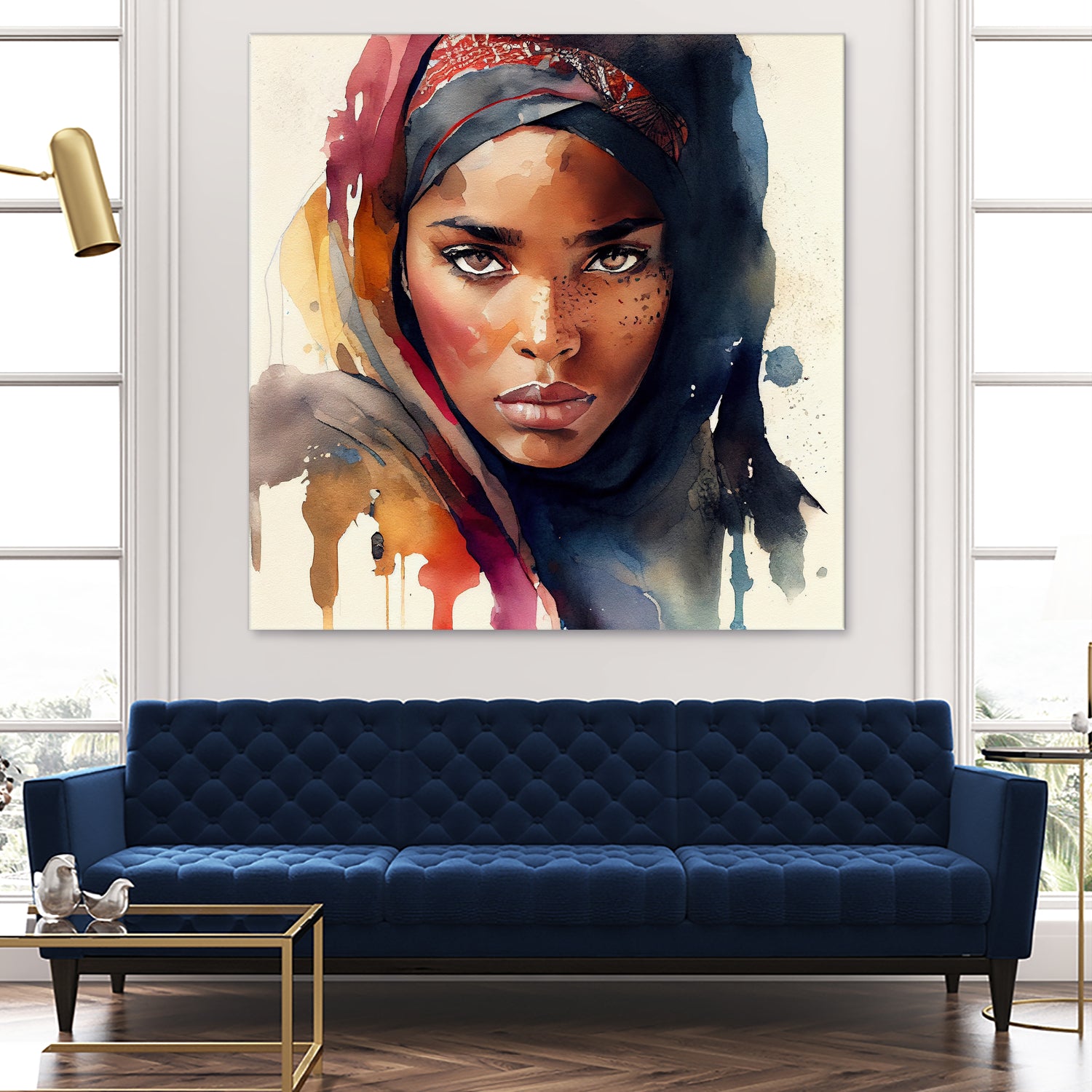 Watercolor Tuareg Woman #7 by Isabel Cerdá Muñoz on GIANT ART - brown digital painting