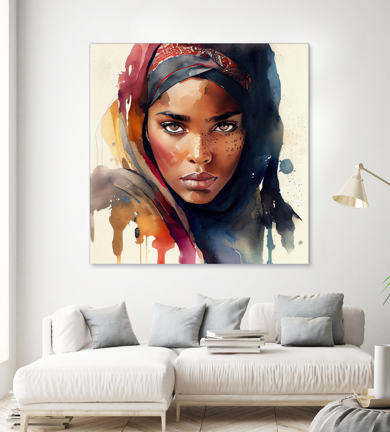 Watercolor Tuareg Woman #7 by Isabel Cerdá Muñoz on GIANT ART - brown digital painting