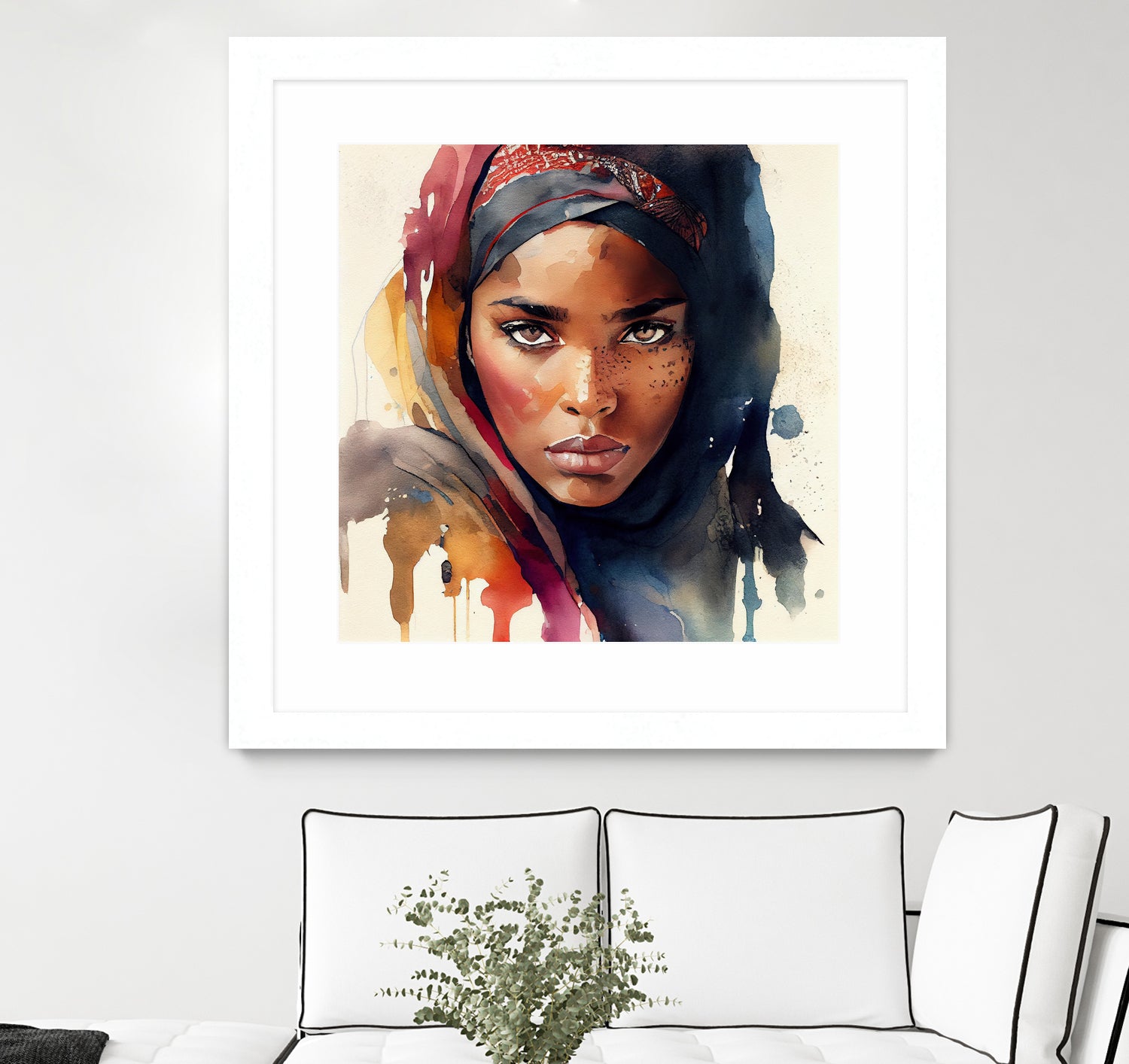 Watercolor Tuareg Woman #7 by Isabel Cerdá Muñoz on GIANT ART - brown digital painting