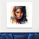 Watercolor Tuareg Woman #7 by Isabel Cerdá Muñoz on GIANT ART - brown digital painting